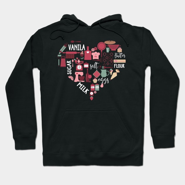 Baking Love Heart Hoodie by TeddyTees